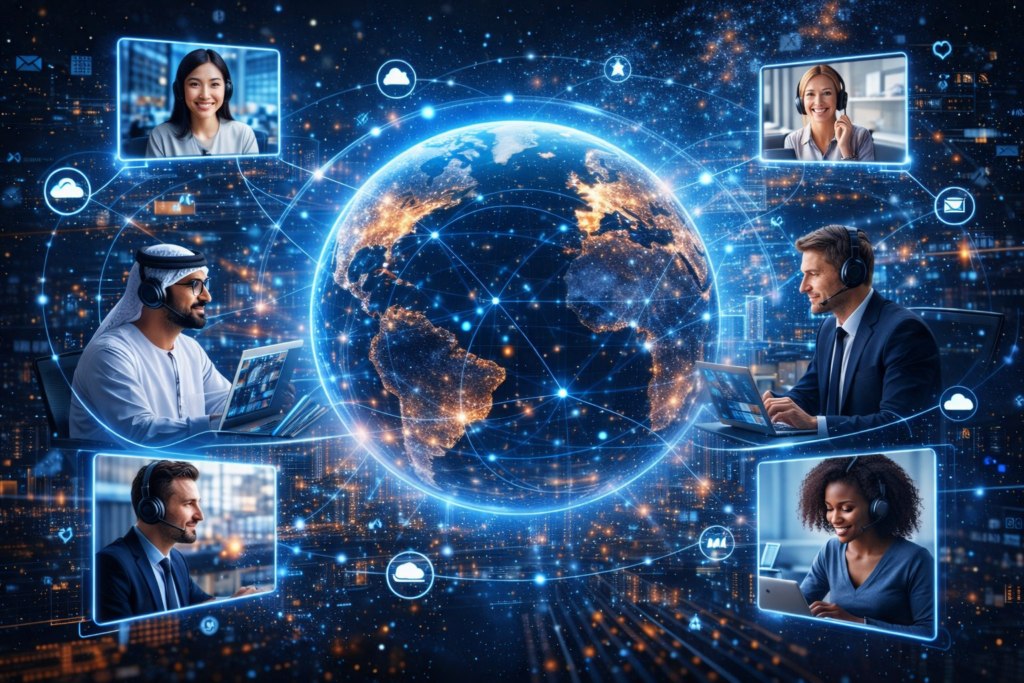 글로벌 스타트업 팀 협업과 원격 근무 이미지