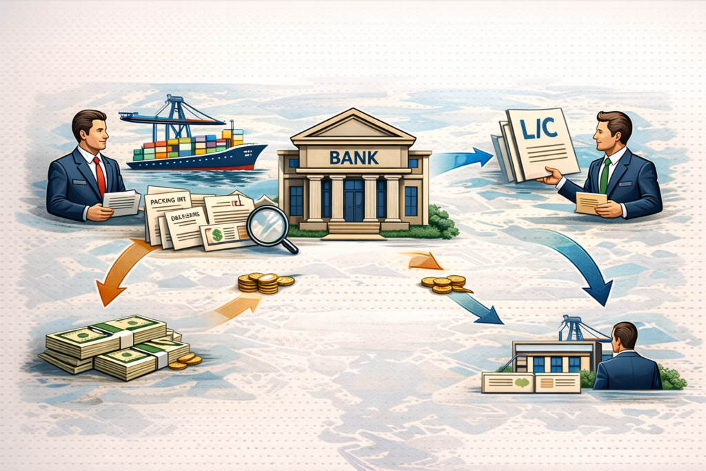 LC DP DA 무역 결제 서류와 은행 처리 과정 이미지