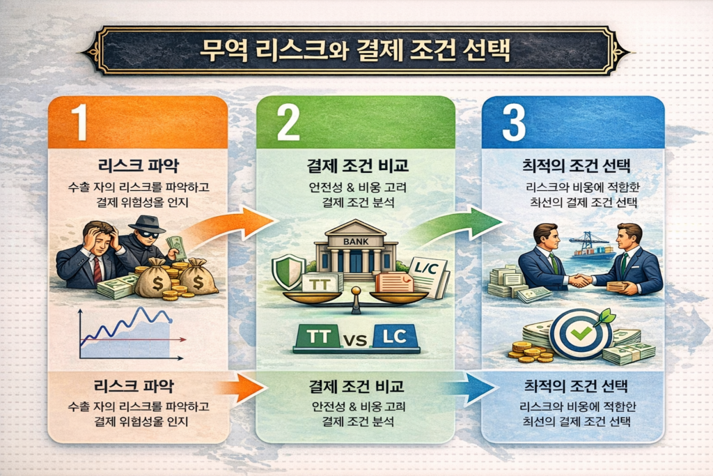 무역 리스크와 결제 조건 선택 이미지