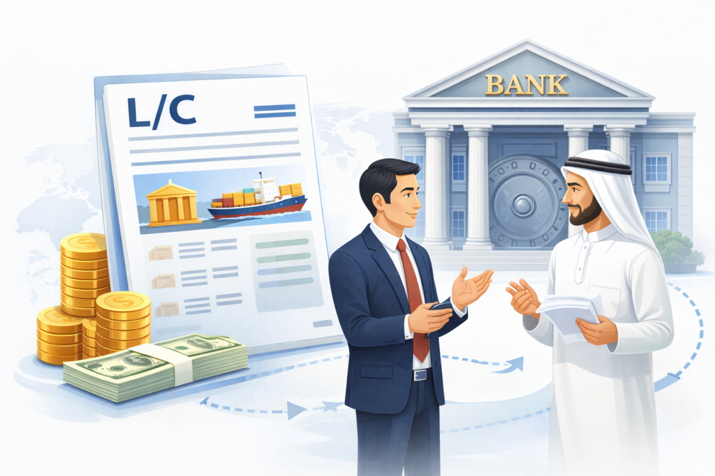 신용장 LC 거래와 무역 금융 서류 이미지
